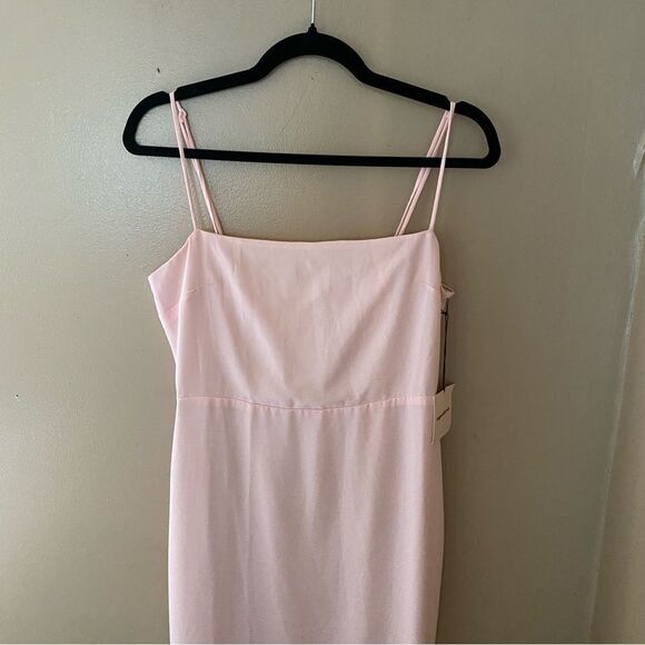 NWT Superdown Addison maxi dress blush pink chiffon slip Revolve M - Picture 10 of 10